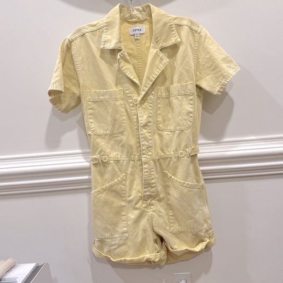 PISTOLA / Parker Denim Romper Size XS / Color: Soft Honey Snow - Picture 2 of 11